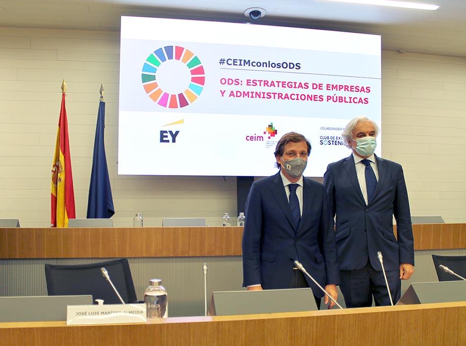 José Luis Martínez-Almeida, alcalde de Madrid, y Miguel Garrido, presidente de CEIM.